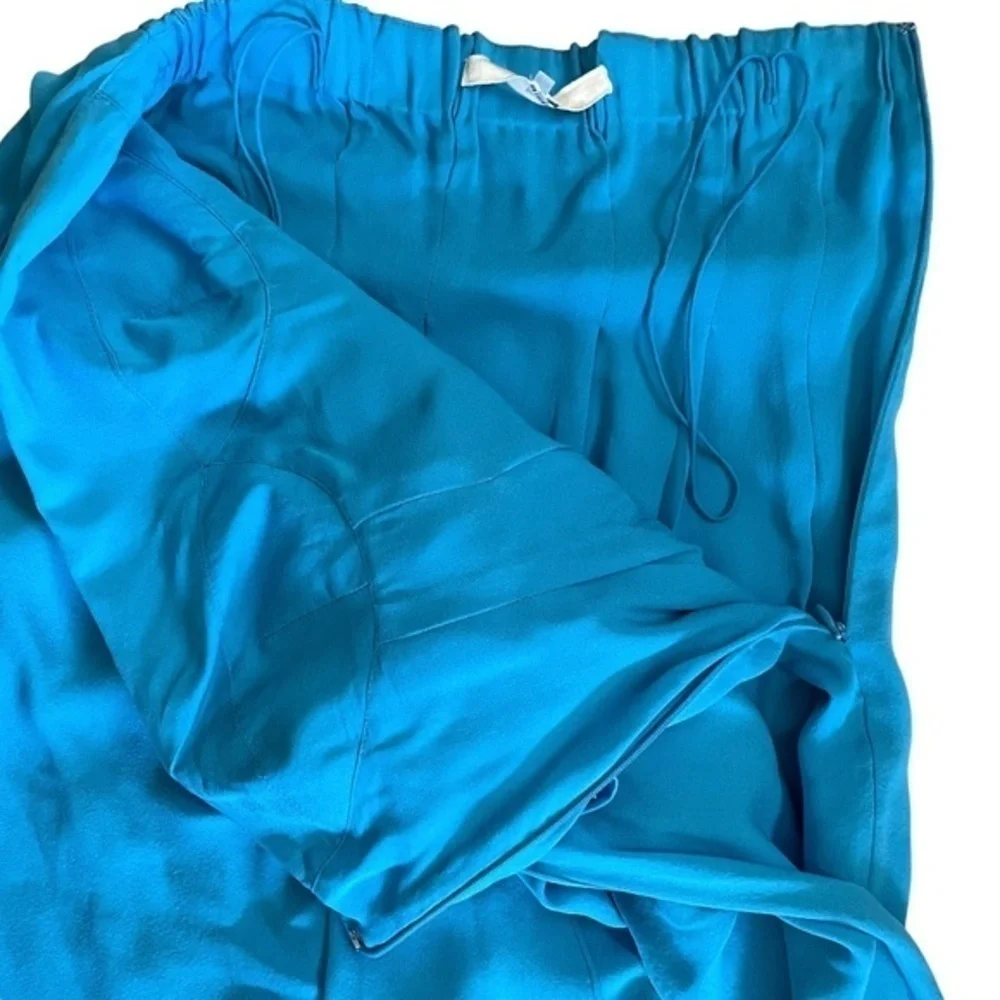 3.1 Phillip Lim Runway Silk Turquoise Blue Strapless Mini Dress Fall 2007